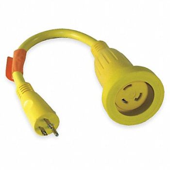 HUBBELL WIRING DEVICE-KELLEMS Locking Cord Adapter 30A 5-15 L5-30, 1UKB6