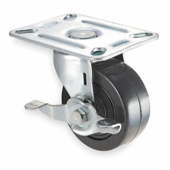 GRAINGER APPROVED NSF-Listed Plate Caster Swivel 210 lb., 1UKU7