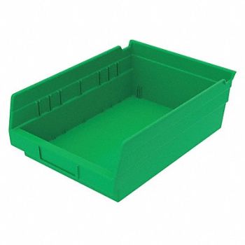AKRO-MILS Shelf Bin Green Indstr Grd Poly 4 in, 1UMT1