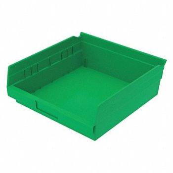 AKRO-MILS Shelf Bin Green Indstr Grd Poly 4 in, 1UMT2