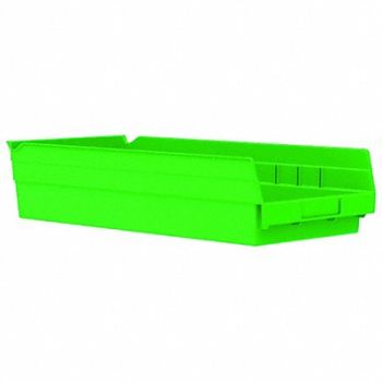 GRAINGER APPROVED Shelf Bin Green Indstr Grd Poly 4 in, 48WG92