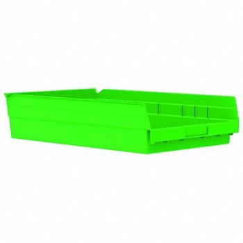 AKRO-MILS Shelf Bin Green Indstr Grd Poly 4 in, 1UMT6
