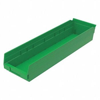 AKRO-MILS Shelf Bin Green Indstr Grd Poly 4 in, 1UMT8