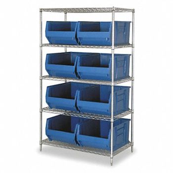 QUANTUM STORAGE SYSTEMS D5607 Bin Shlvng 30inx74inx42in Blue, 1UVT6