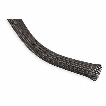 TECHFLEX Braided Sleeving 1.250 in 250 ft Black, 2RMF2