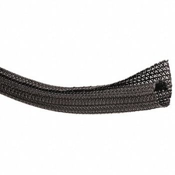 TECHFLEX Braided Sleeving 1.500 in 25 ft Black, 1UYB3