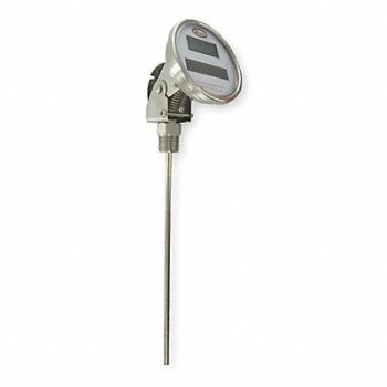 DWYER Digital Thermom 3 In Dial 18 In Stem, 1UYN5