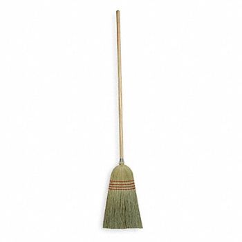 TOUGH GUY Corn Broom 38 in Handle L 12 in Face, 1VAB8