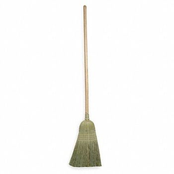 TOUGH GUY Corn Broom 38 in Handle L 12 in Face, 1VAC1