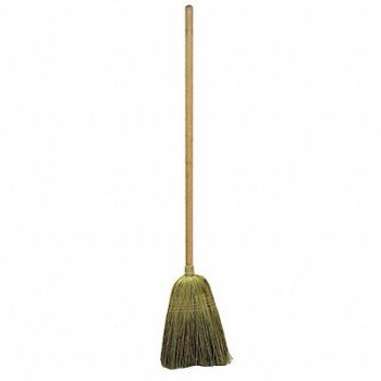 TOUGH GUY Corn Broom 38 in Handle L 12 in Face, 1VAC3