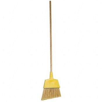 TOUGH GUY Angle Broom 47 in Handle L 12 in Face, 1VAC4