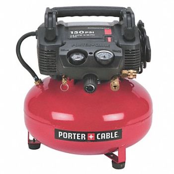 PORTER CABLE Portable Air Compressor 6 gal Pancake, 1VAN5