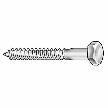 GRAINGER APPROVED Hex Lag Screw 3/8 18-8SS 6 L PK145, 166X16