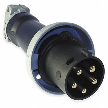 HUBBELL IEC Pin and Sleeve Plug 100 A Black 4Pl, 1VCP1