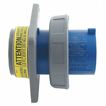 HUBBELL IEC Pin and Sleeve Inlet 100A 250V Blue, 3D130