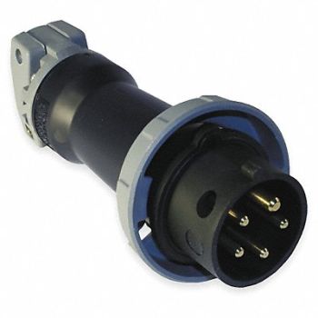 HUBBELL IEC Pin and Sleeve Plug 20 A Black 4Pl, 1VCP8