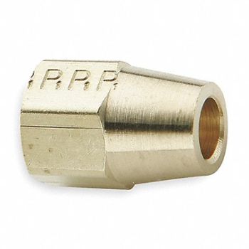 PARKER Long Nut Brass Comp 1/2In PK10, 1VDA8