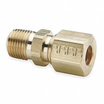 PARKER Connector Brass CompxM 3/8Inx1/8In PK10, 1VDE7