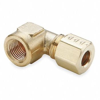 PARKER Elbow 90 Brass Comp 1/2In PK5, 5UNJ7