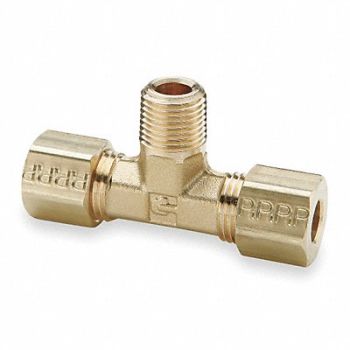 PARKER Branch Tee Brass CompxM 1/2Inx3/8In PK10, 1VDK8
