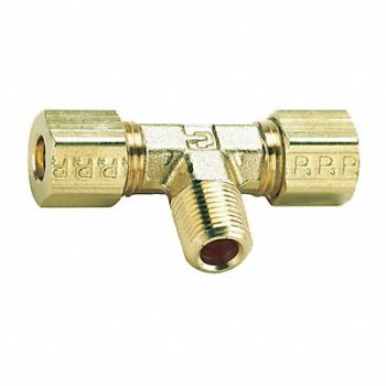 PARKER Branch Tee Brass CompxM 1/4Inx1/8In PK10, 1VDK3