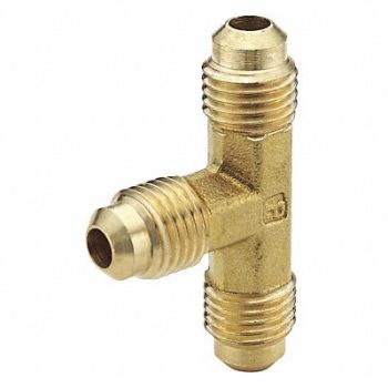 PARKER Union Tee Brass Tube 3/16 in PK10, 1VDY4