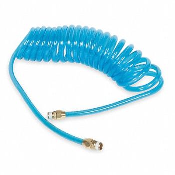 SPEEDAIRE Coiled Air Hose 3/8 ID x 30 ft 125 psi, 1VEK8