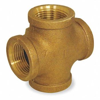GRAINGER APPROVED Cross Red Brass 1/2 in Pipe Size FNPT, 1VFB9