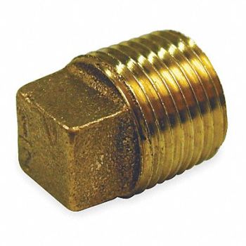 GRAINGER APPROVED Cored Plug Red Brass 3/4 in Male NPT, 1VFR5