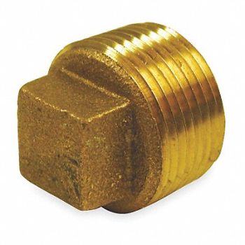 GRAINGER APPROVED Cored Plug Red Brass 1 1/4 in MNPT, 1VFR9