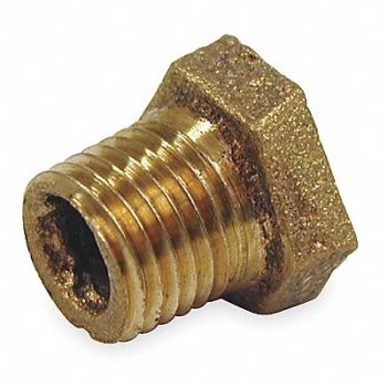 GRAINGER APPROVED Hex Bushing Red Brass 1/2 x 1/8 in, 1VFV9