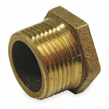 GRAINGER APPROVED Hex Bushing Red Brass 2 x 1 1/2 in, 6RCX2