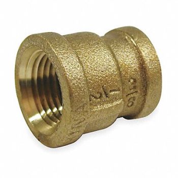 GRAINGER APPROVED Reducing Coupling Red Brass 1/2 x 3/8 in, 1VGD2