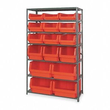 QUANTUM STORAGE SYSTEMS D5571 Bin Shlvng 18inx75inx42in Red, 1VH18