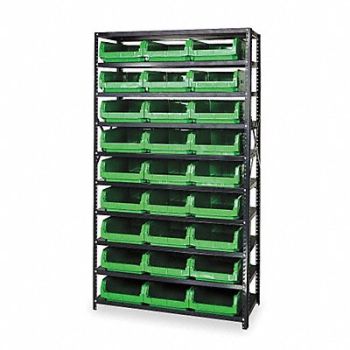 QUANTUM STORAGE SYSTEMS E1528 Bin Shlvng 18inx75inx42in Green, 1VH21