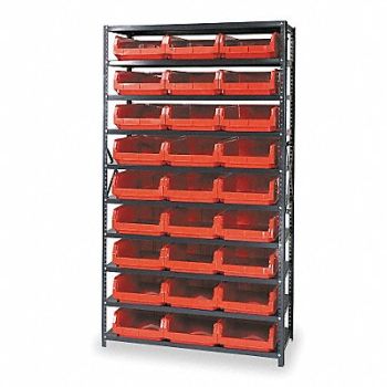 QUANTUM STORAGE SYSTEMS E1528 Bin Shlvng 18inx75inx42in Red, 1VH22