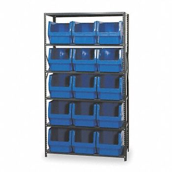 QUANTUM STORAGE SYSTEMS E1530 Bin Shlvng 18inx75inx42in Blue, 1VH28