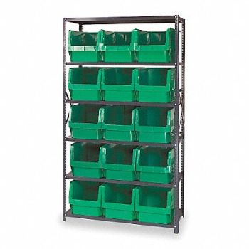 QUANTUM STORAGE SYSTEMS E1530 Bin Shlvng 18inx75inx42in Green, 1VH29