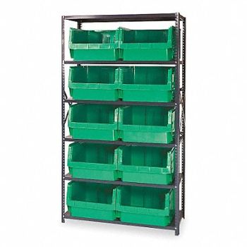 QUANTUM STORAGE SYSTEMS E1531 Bin Shlvng 18inx75inx42in Green, 1VH33