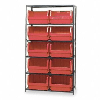 QUANTUM STORAGE SYSTEMS E1531 Bin Shlvng 18inx75inx42in Red, 1VH34