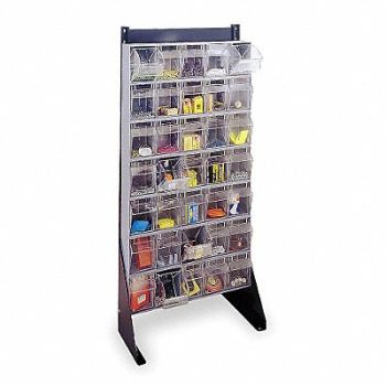 QUANTUM STORAGE SYSTEMS Single Sided Tip-Out Stand PwdrCtd 52 in, 1VH36