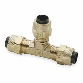 PARKER Union Tee Brass Comp 1/2In PK10, 1VPG3