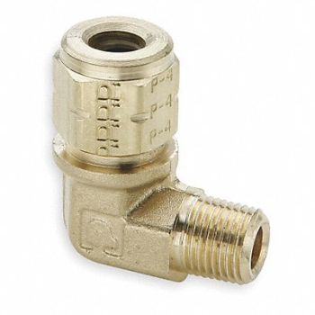 PARKER Elbow 90 Brass CompxM 1/4In PK10, 1VPU4