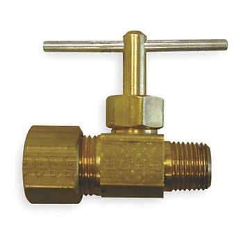 EATON WEATHERHEAD Needle Valve Straight Brass 1/4 x 3/8 In, 1VPV6