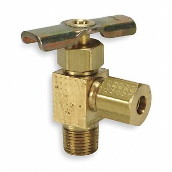 EATON WEATHERHEAD Needle Valve Angled Brass 1/4 x 3/8 In., 1VPW1