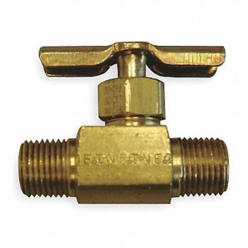 EATON WEATHERHEAD Needle Valve Straight Brass 1/4 in MNPT, 1VPW3