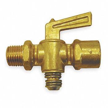 GRAINGER APPROVED Ground Plug Valve 1/4 In 30 PSI Brass, 1VRA7