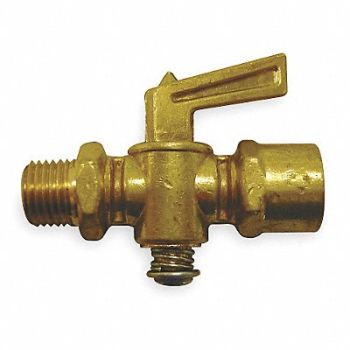 GRAINGER APPROVED Truck Ground Plug Valve 1/4 In Brass, 1VRA8