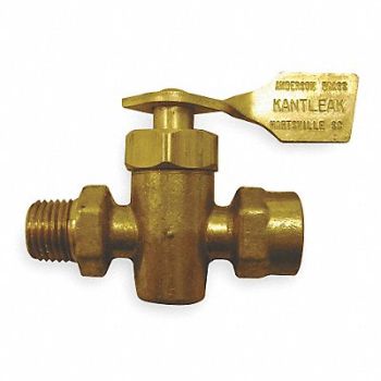 GRAINGER APPROVED Marine Ground Plug Valve 1/4 In Brass, 1VRA9