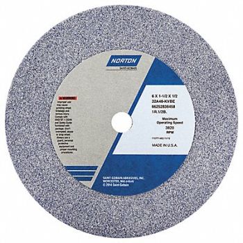 NORTON Straight Cup Wheel 6 Diax1.5 Tx1/2AH PK5, 1VUN4